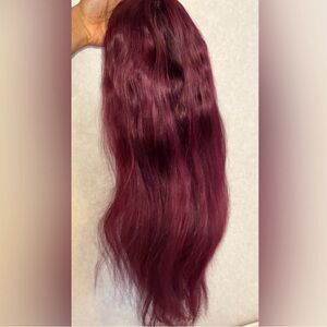 20” 99j - Burgundy Human Hair Wig